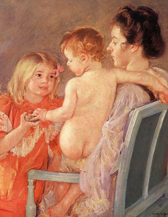 Mary Cassatt Sara Handing a Toy to the Baby Germany oil painting art